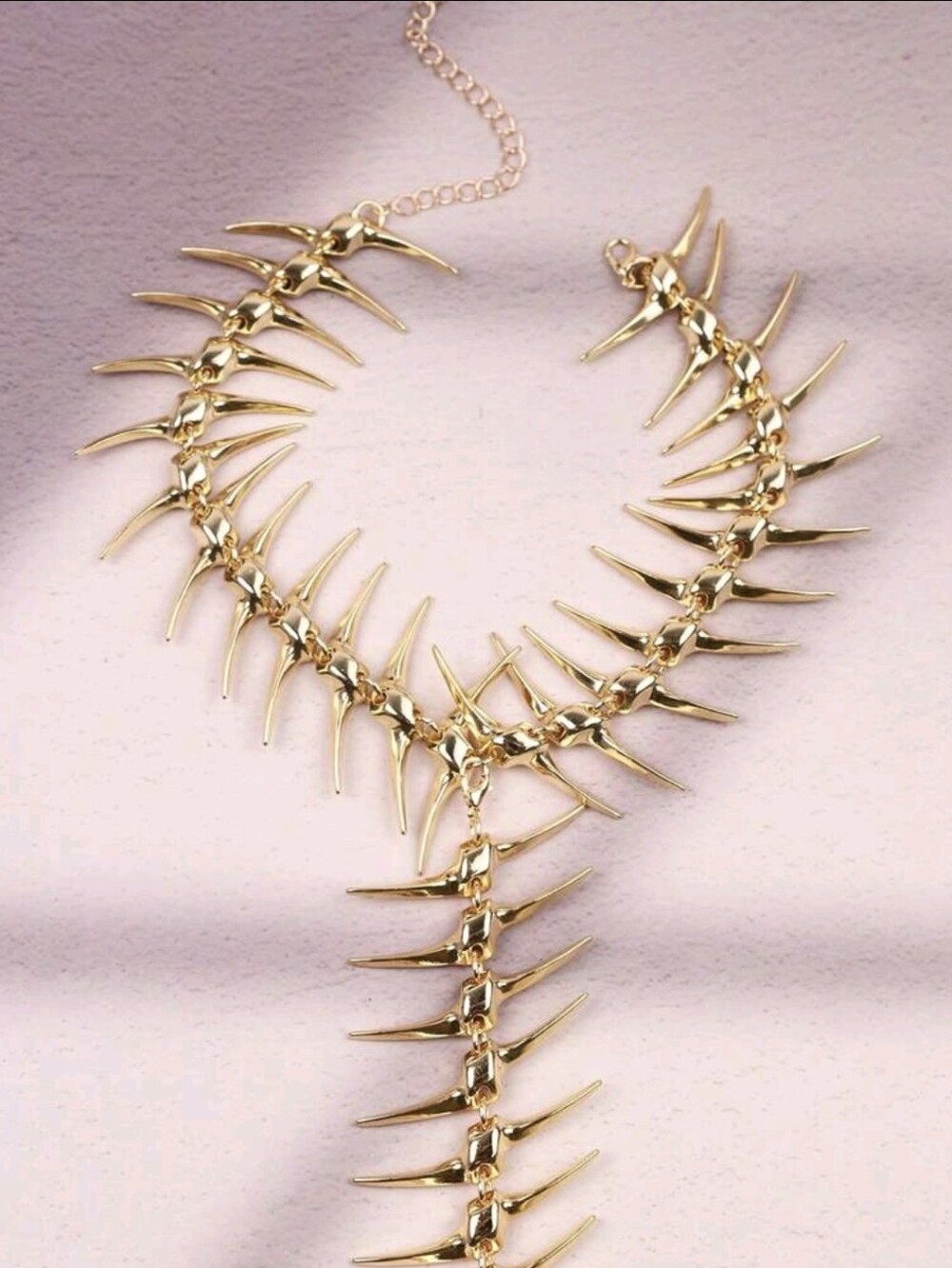 Gold Spine-Back Statement Necklace - Picture 3 of 8
